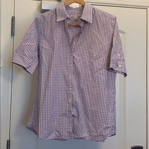 Banana Republic Purple Gingham Button Up Blouse